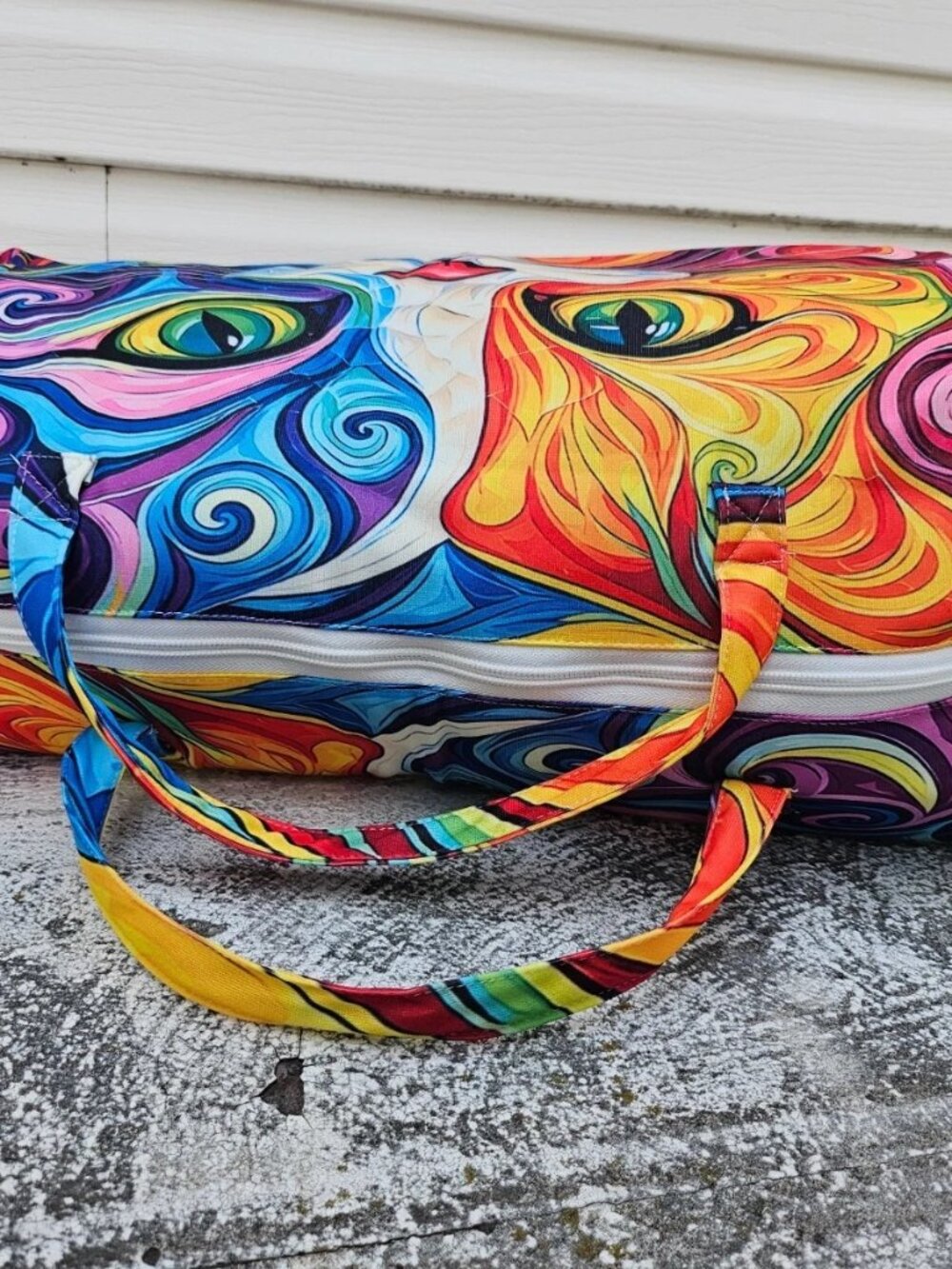 Duffle Bag Cat Print Multi Color Very Light Weight Gym Travel Bag Unbranded - Picture 5 of 11